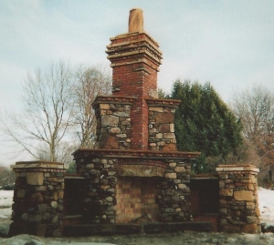 Outdoor Rumford Fireplace: Salvaged Materials and Keepsakes